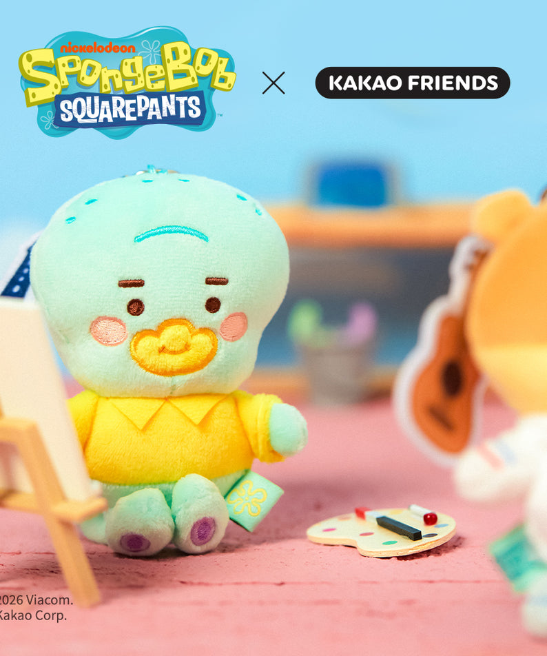 KAKAO FRIENDS - SpongeBobXFriends Baby Squidward Porte-cles Peluche Tube