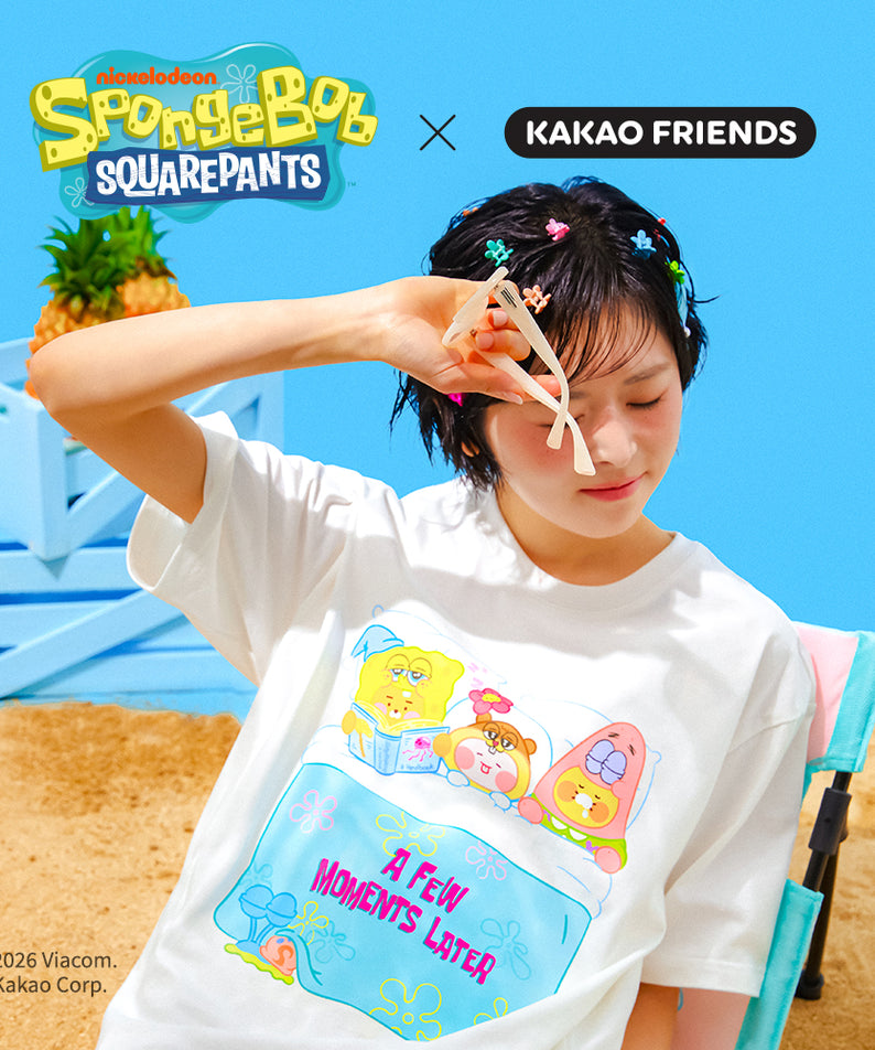 KAKAO FRIENDS - SpongeBobXFriends Femme T-shirt Friends
