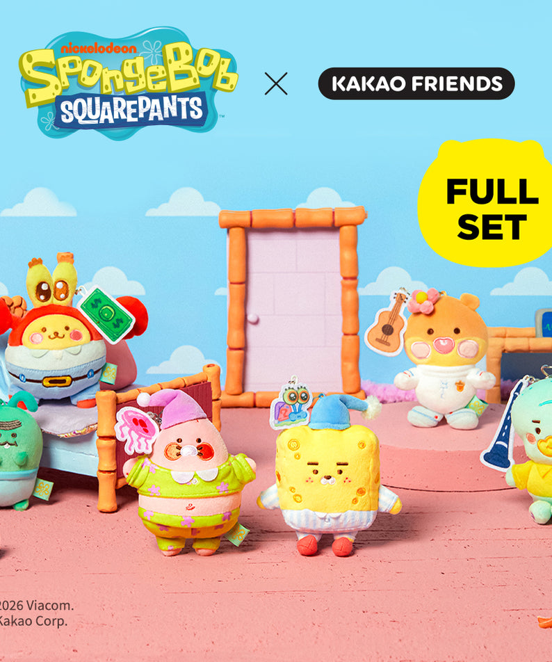 KAKAO FRIENDS - [Set Complet] SpongeBobXFriends Baby Porte-cles Peluche 6
