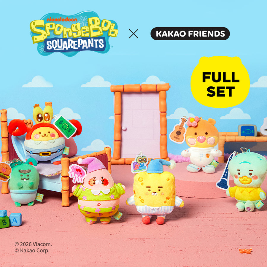 KAKAO FRIENDS - [Set Complet] SpongeBobXFriends Baby Porte-cles Peluche 6