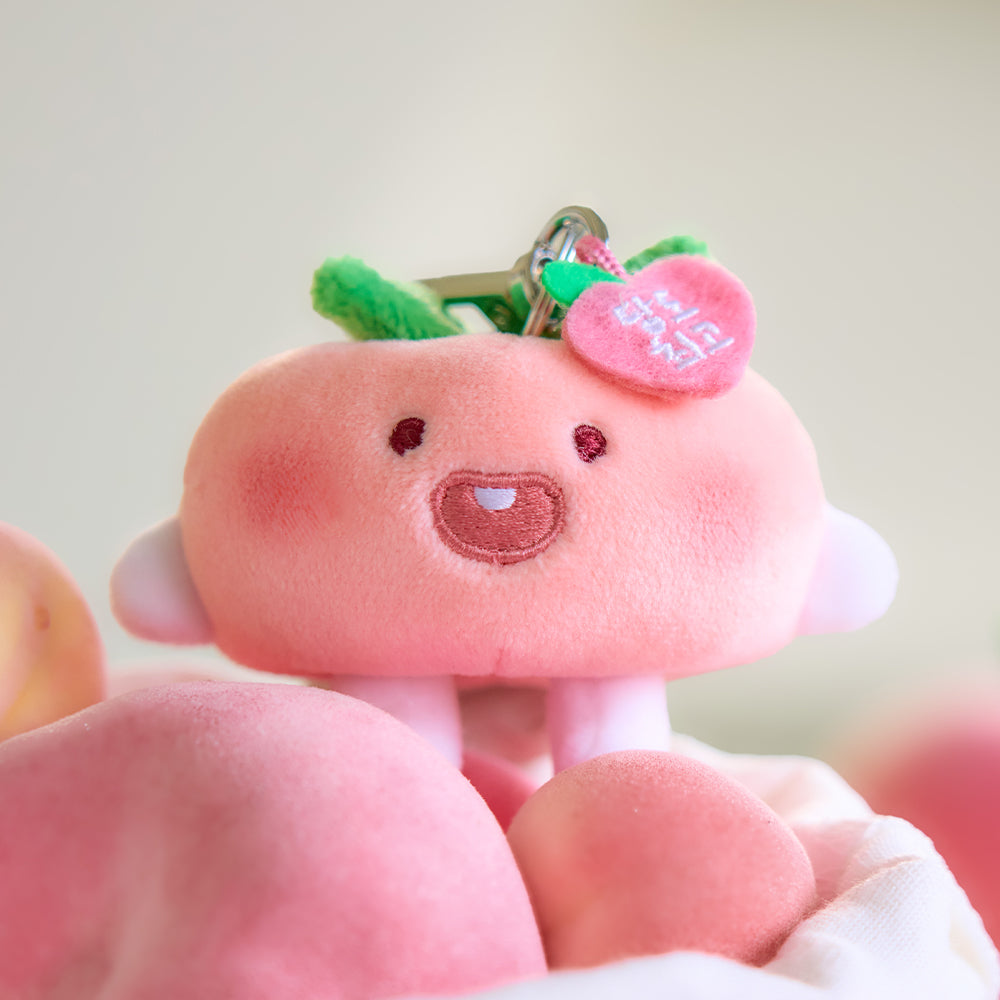 KAKAO FRIENDS - Peach Peach Porte-cles Peluche Plat Little Apeach