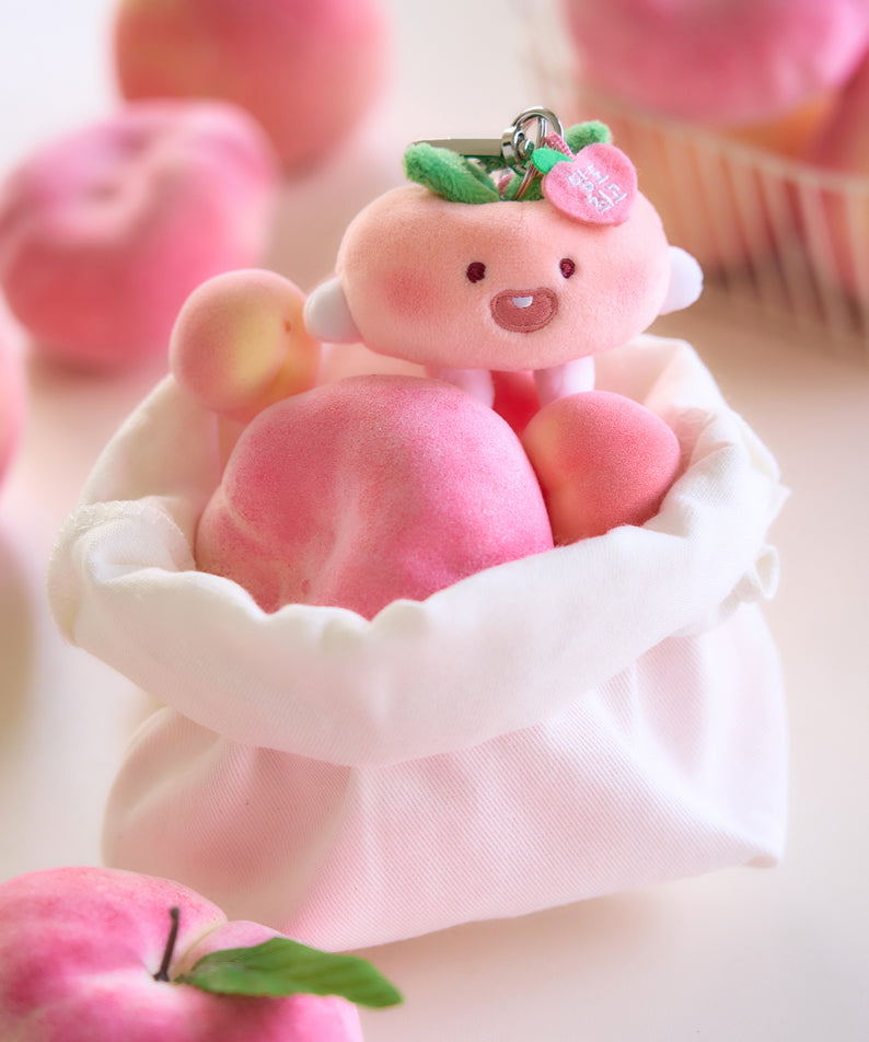 KAKAO FRIENDS - Peach Peach Porte-cles Peluche Plat Little Apeach - Detail 6