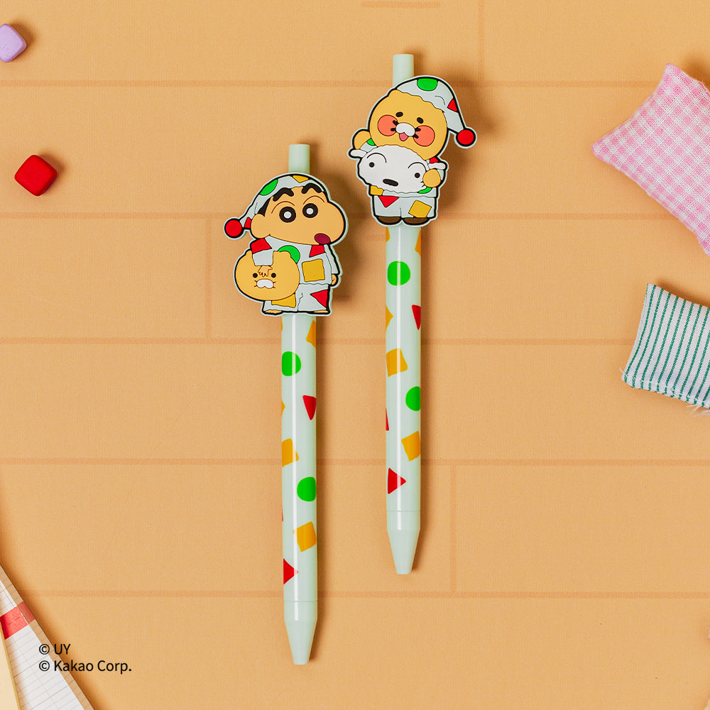 Stylos Gel Lot de 2 Shin-chan X Friends Chunsik - Kakao Friends - visuel 1