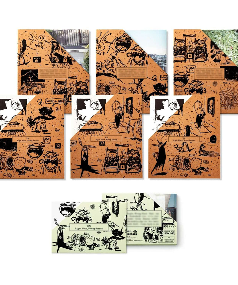 RM - 2nd Album [Right Place, Wrong Person] (Standard+)(Set) - coffret Kpop RM, visuels collage sur pochettes et inserts.