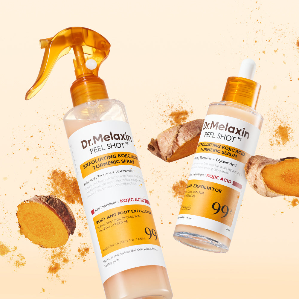 DR.MELAXIN Peel Shot Kojic Acid Turmeric Face & Body (Set of 2) - coffret soin visage coréen, vue 2