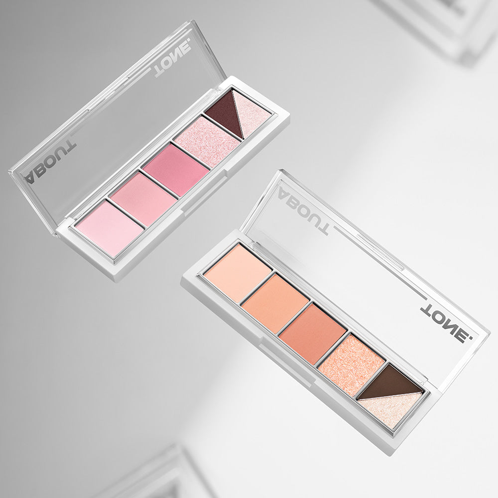 ABOUT TONE Return To Basic Shadow Palette de la marque ABOUT TONE, palette maquillage ombres à paupières sur fond clair.