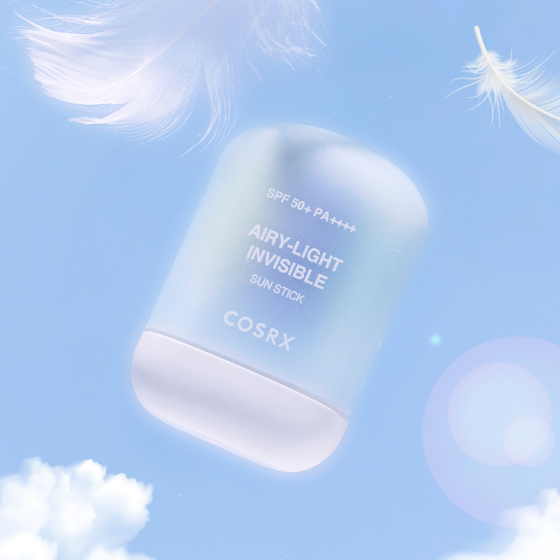 COSRX Airy-Light Invisible Sun Stick SPF50+ PA++++ featured on Ma Petite Corée's website for ultimate sun protection.