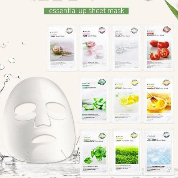 3W CLINIC Essential Up Sheet Mask 1+1 en stock sur Ma Petite Corée