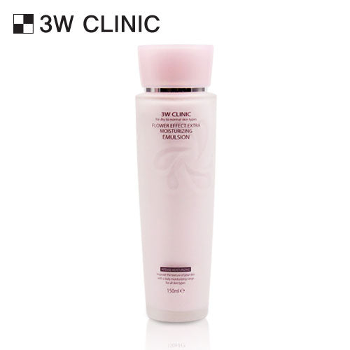 3W CLINIC Flower Effect Extra Moisturizing Emulsion 150ml disponible sur Ma petite Coree, ton Eshop 100% K-beauty en direct de Seoul