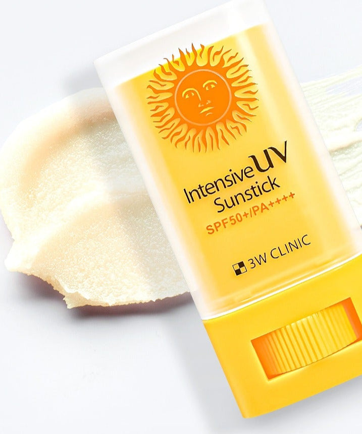 3W CLINIC Intensive UV Sun Sticks 20g, protection solaire puissante SPF50+ en bâtonnet, idéale pour les soins de la peau.