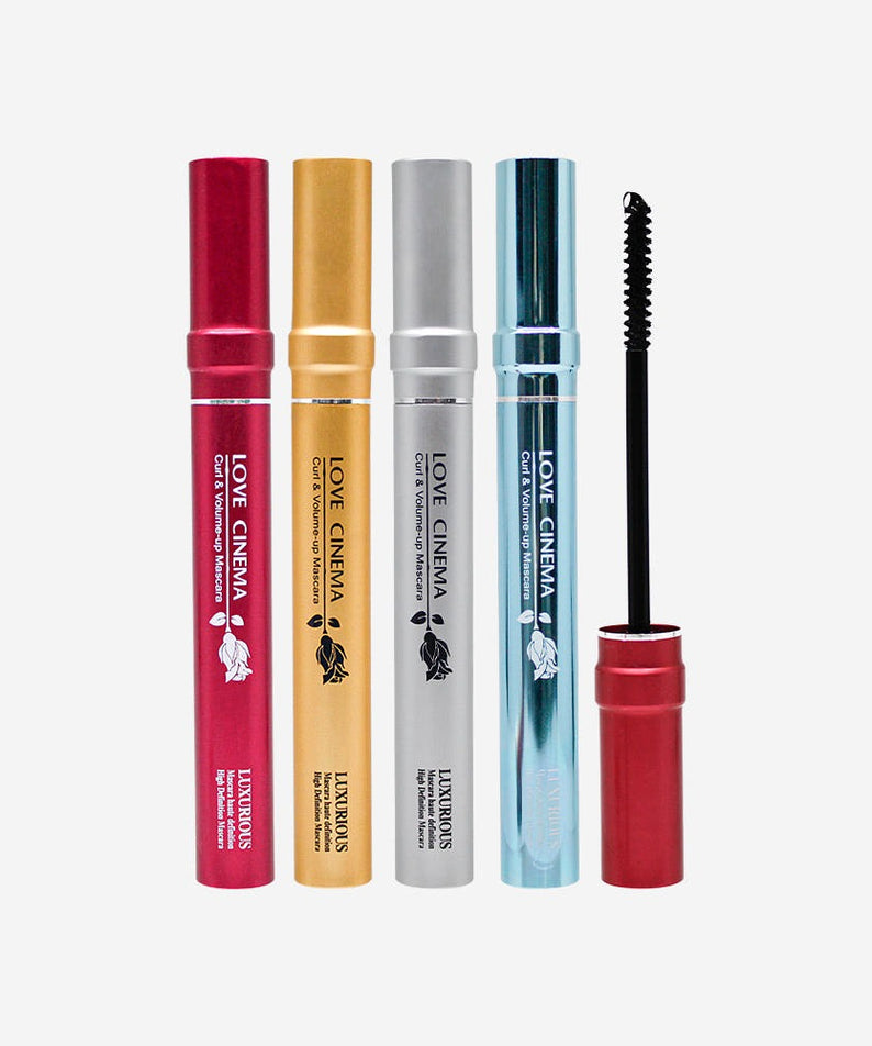 3W CLINIC Love Cinema Mascara Smudge-Free Waterproof Volume Curling 7ml, tubes colorés, longue tenue, résistante à l'eau.