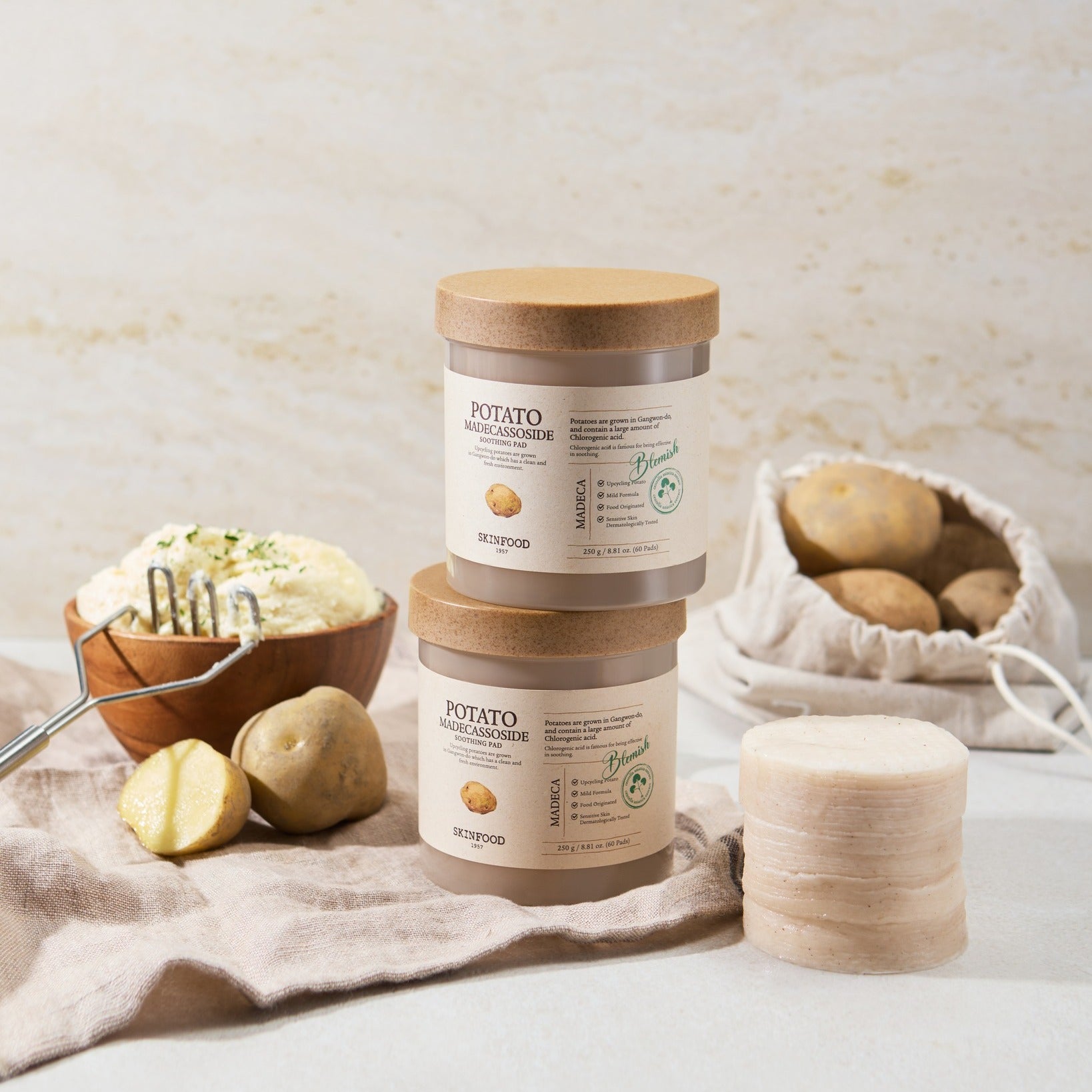 SKINFOOD Potato Madecassoside Soothing Pad