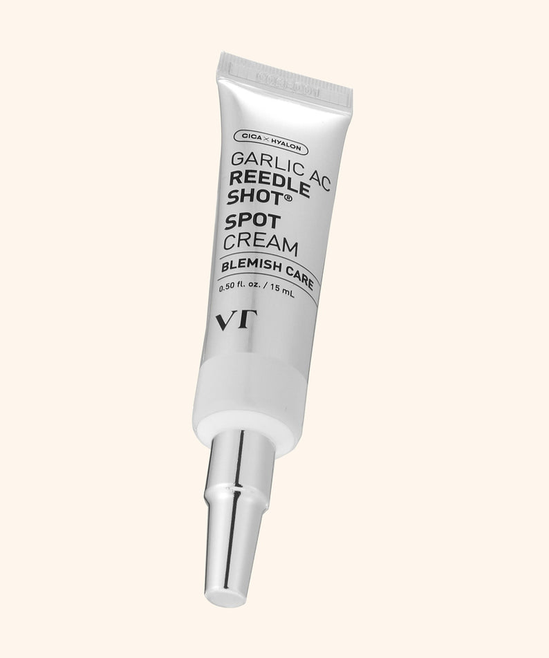 VT COSMETICS Garlic AC Reedle Shot® Spot Cream - 15ml en tube pour soins des imperfections, cosmétique français.