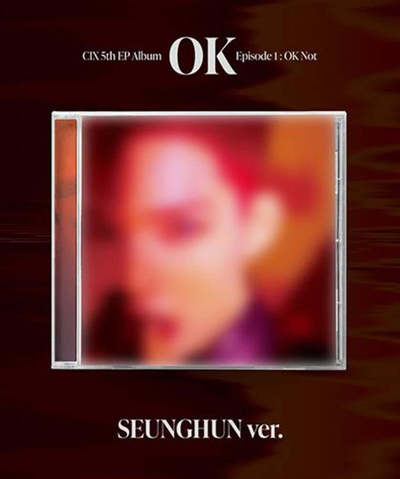CIX - 5th EP ALBUM [OK’ Episode 1 : OK Not] - Album Kpop, visuel SEUNGHUN ver, pochette CD rouge orangé.