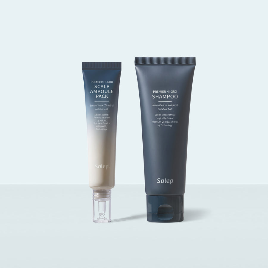 SOLEP Premier Hi-Gro Scalp Ampoule Pack & Shampoo 100ml Set