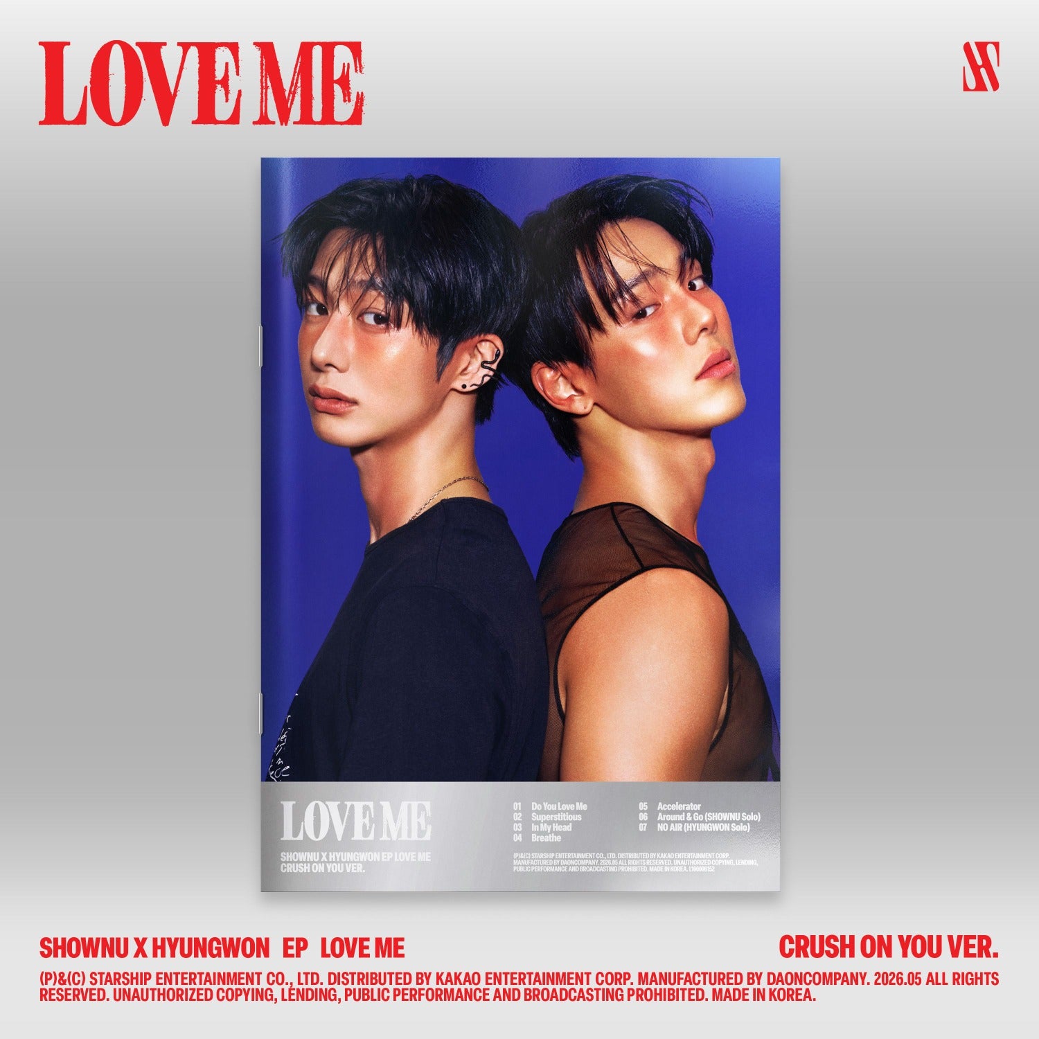 SHOWNU X HYUNGWON - EP [LOVE ME] (CRUSH ON YOU VER.) - Album Kpop Ma Petite Corée