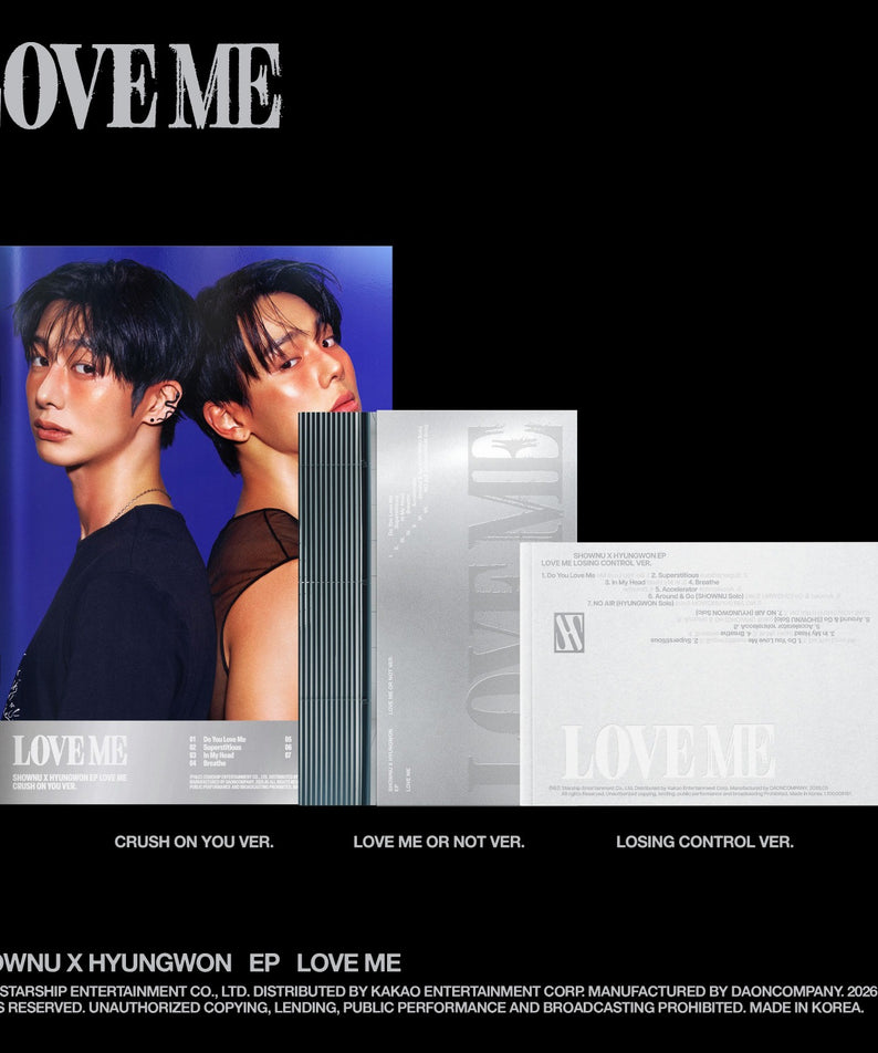 SHOWNU X HYUNGWON - EP [LOVE ME] (LOVE ME OR NOT VER. / LOSING CONTROL VER. /CRUSH ON YOU VER.) (Set of 3) - Album Kpop Ma Petite Corée