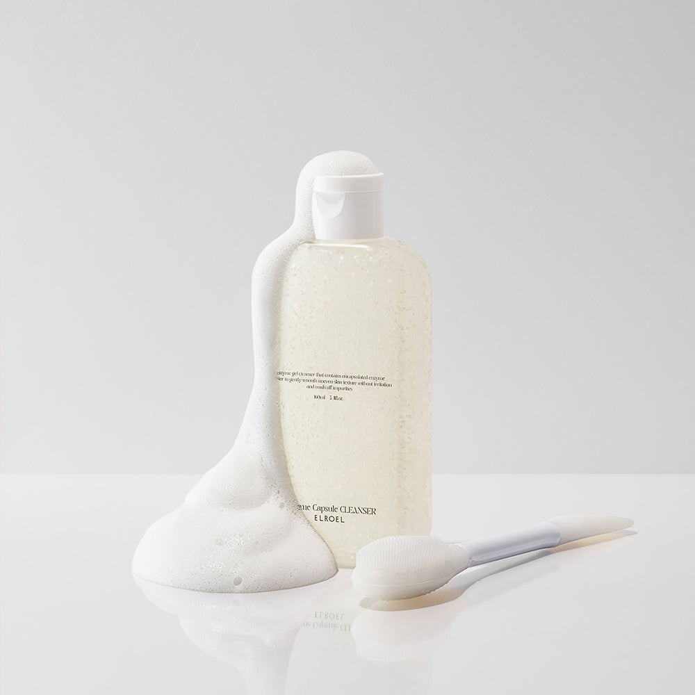 ELROEL Enzyme Capsule Cleanser & Brush Set - nettoyant visage coréen