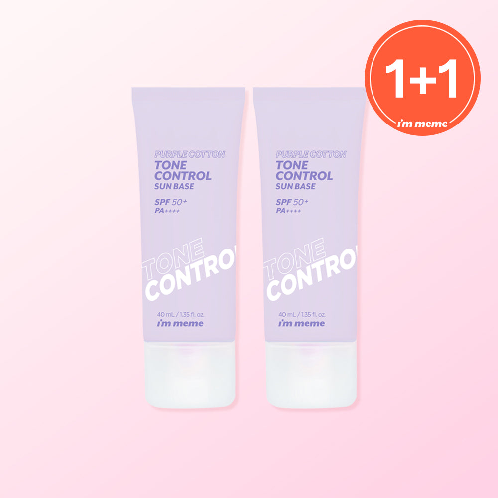 IM'MEME Purple Cotton Tone Control Sun Base 40ml SPF50+ PA++++ (1+1 Duo)