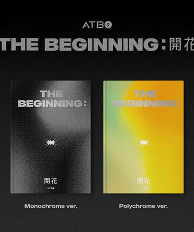 ATBO - [The Beginning : 開花] (ATBO DEBUT ALBUM)[Set of 2] - Album Kpop, jaquette noir/jaune, versions Monochrome et Polychrome.