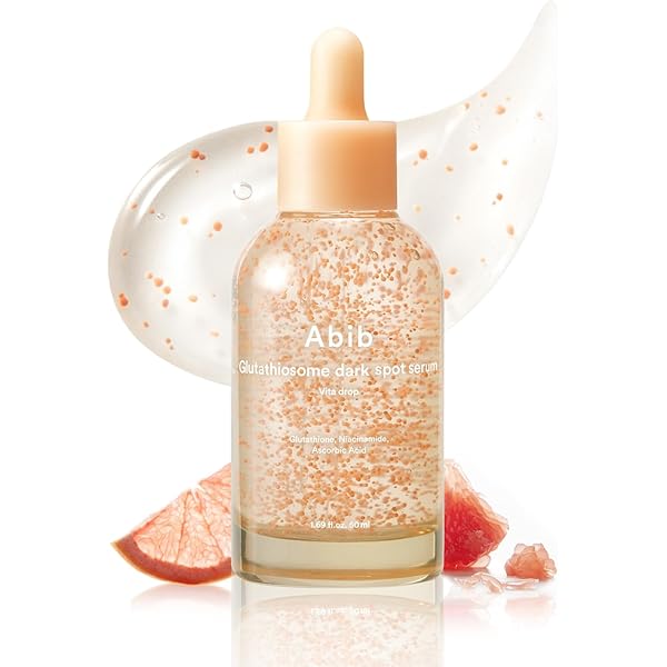 ABIB Glutathiosome Spot Serum Vita Drops 50ml de la marque Abib, flacon sur fond blanc avec éclaboussures dorées