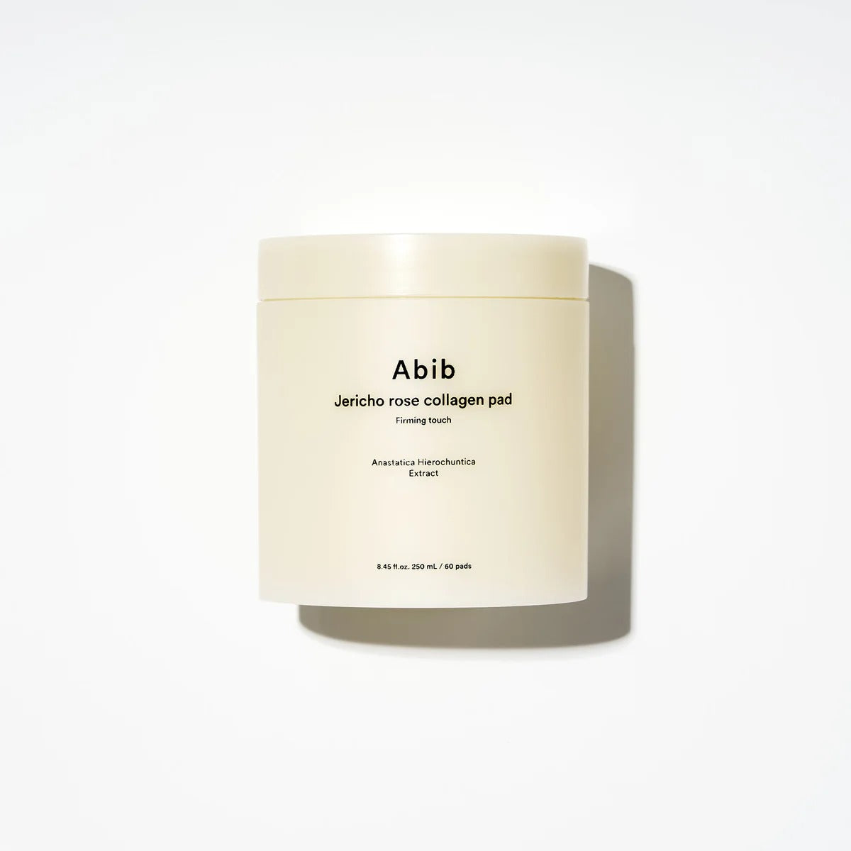 ABIB Jericho Rose Collagen Pad Firming Touch 60 Pads : pot crème rose collagène Abib sur fond blanc, visuel produit.