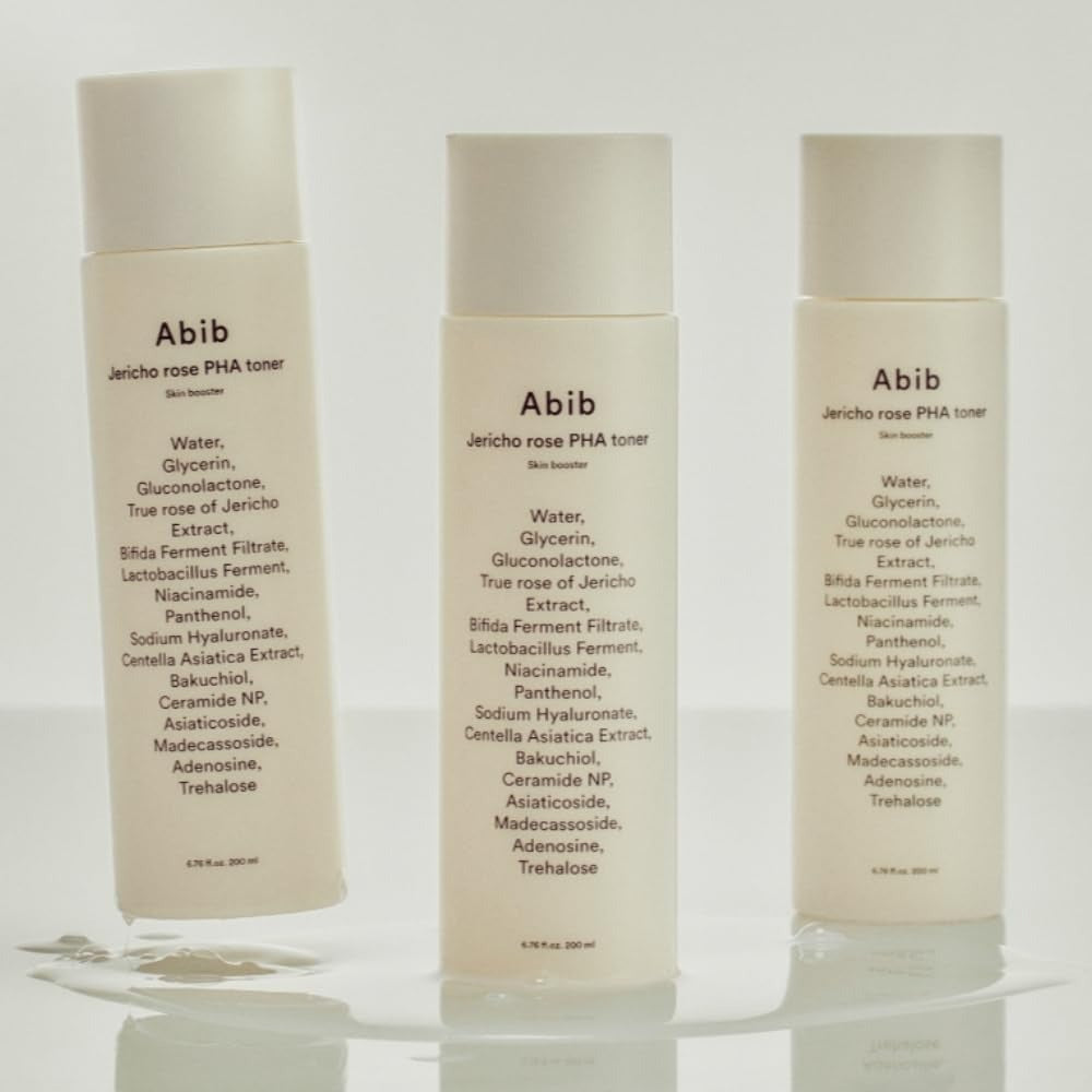 ABIB Jericho Rose PHA Toner Skin Booster 200ml de la marque Abib, flacon crème sur fond clair, contexte beauté