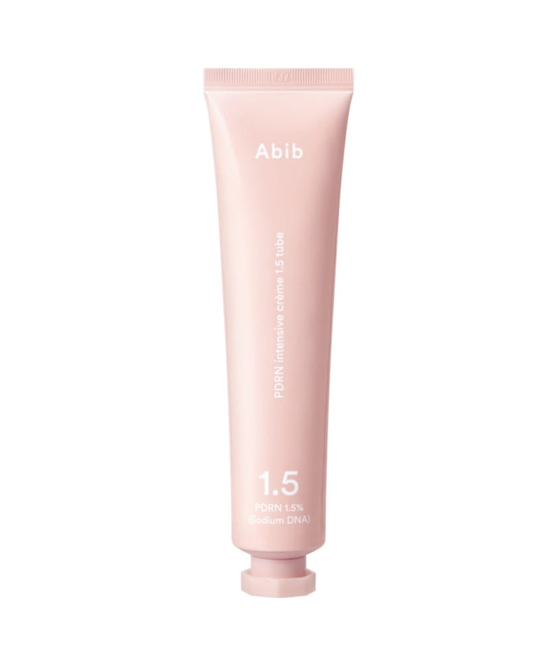 ABIB  PDRN Intensive Cream 1.5 Tubes 75ml, crème Abib rose sur fond blanc, tube produit en gros plan