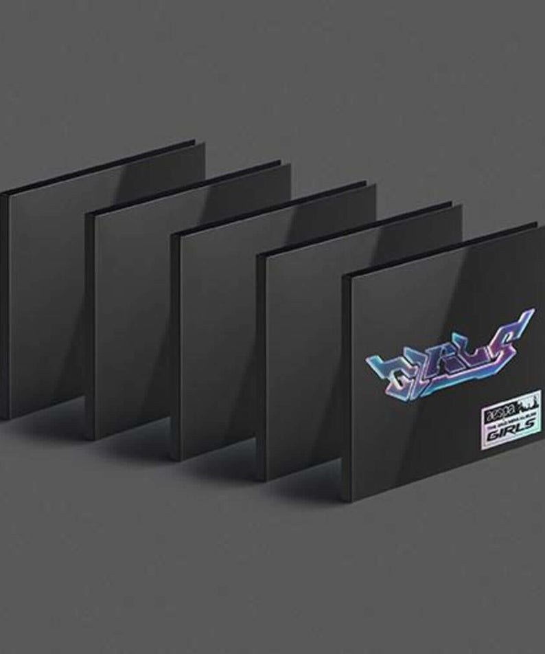 AESPA - 2nd Mini Album [Girls] (Digipack Ver.) - Album Kpop : digipack noir avec logo, visuel studio minimal.