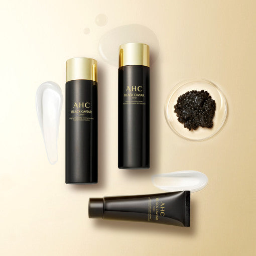 AHC Black Caviar Youth Ritual Set (Lotion 140ml, Toner 140ml, Cream 50g, Ampoule 50ml & Eyecream 30ml)