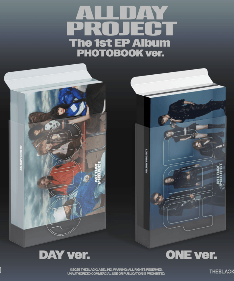 ALLDAY PROJECT - The 1st EP Album [ALLDAY PROJECT](PHOTOBOOK ver.)(Random 1 of 2) - Album Kpop, coffrets photo sur fond bleu