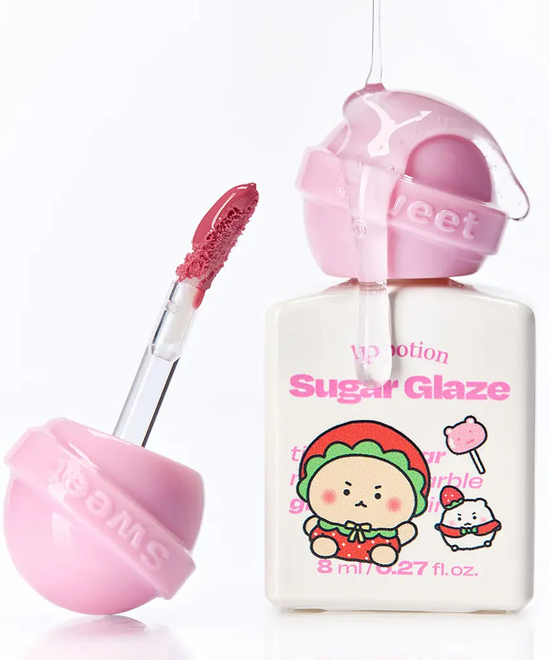 Décris l'image en français en mentionnant le produit, la marque et le contexte visuel: ALTERNATIVE STEREO Lip Potion Sugar Glaze Tint 8ml.
