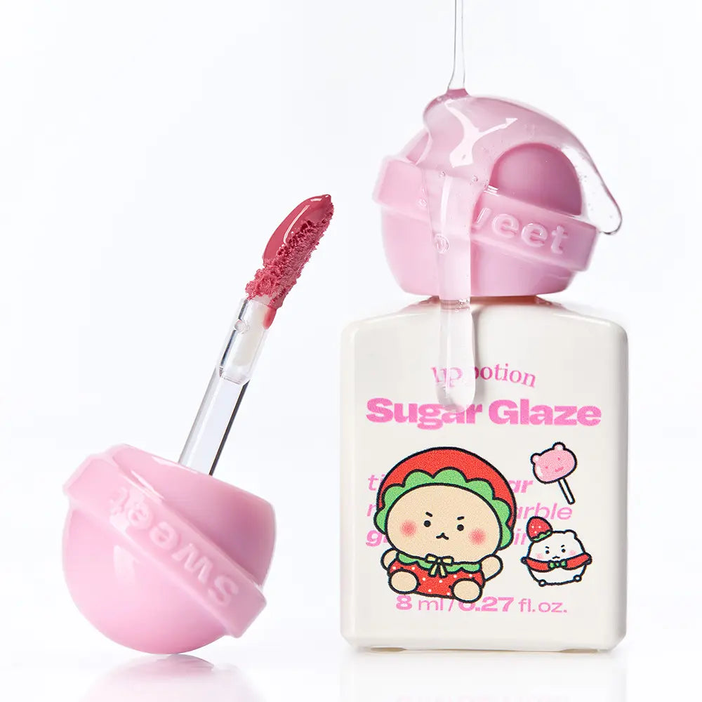 Décris l'image en français en mentionnant le produit, la marque et le contexte visuel: ALTERNATIVE STEREO Lip Potion Sugar Glaze Tint 8ml.