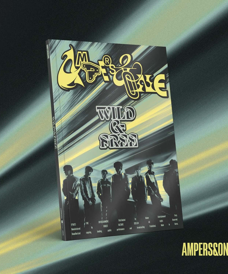AMPERS&ONE - 2nd Album [WILD & FREE] (Start ver.) - Album Kpop, jaquette sur fond bleu avec effets lumineux et silhouettes.