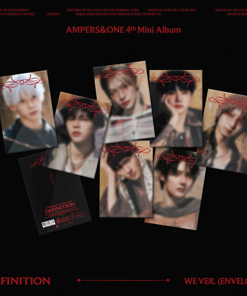 AMPERS&ONE - 4th Album [DEFINITION] WE Ver.(CD) (Random 1 of 7) - Album Kpop, pack CD avec photos sur fond noir.