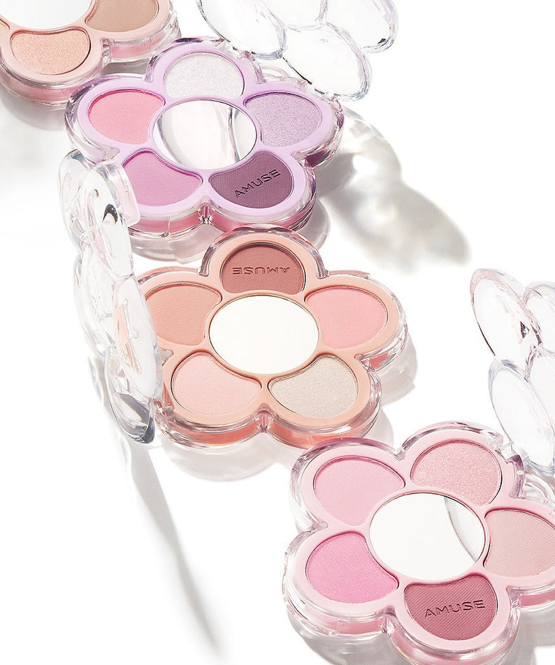 Palette de fards à paupières en forme de fleur avec AMUSE Flora Eye Palette pour un look frais et éclatant.