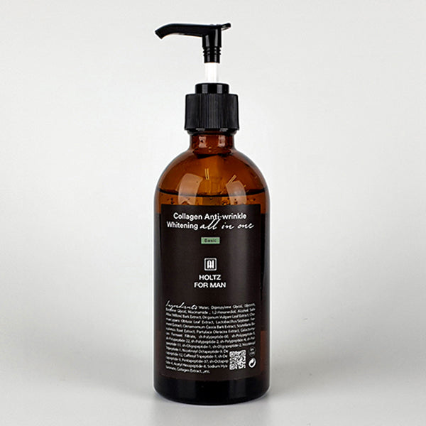 ANNA HOLTZ For Men Homme Men's All-in-One Cosmetics 300ml, flacon pompe noir sur fond blanc, visuel produit pour hommes