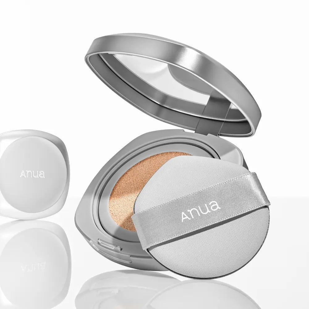 ANUA Gyul Cushion SPF50+PA+++ de la marque Anua, coussin maquillage ouvert sur fond blanc, vue produit