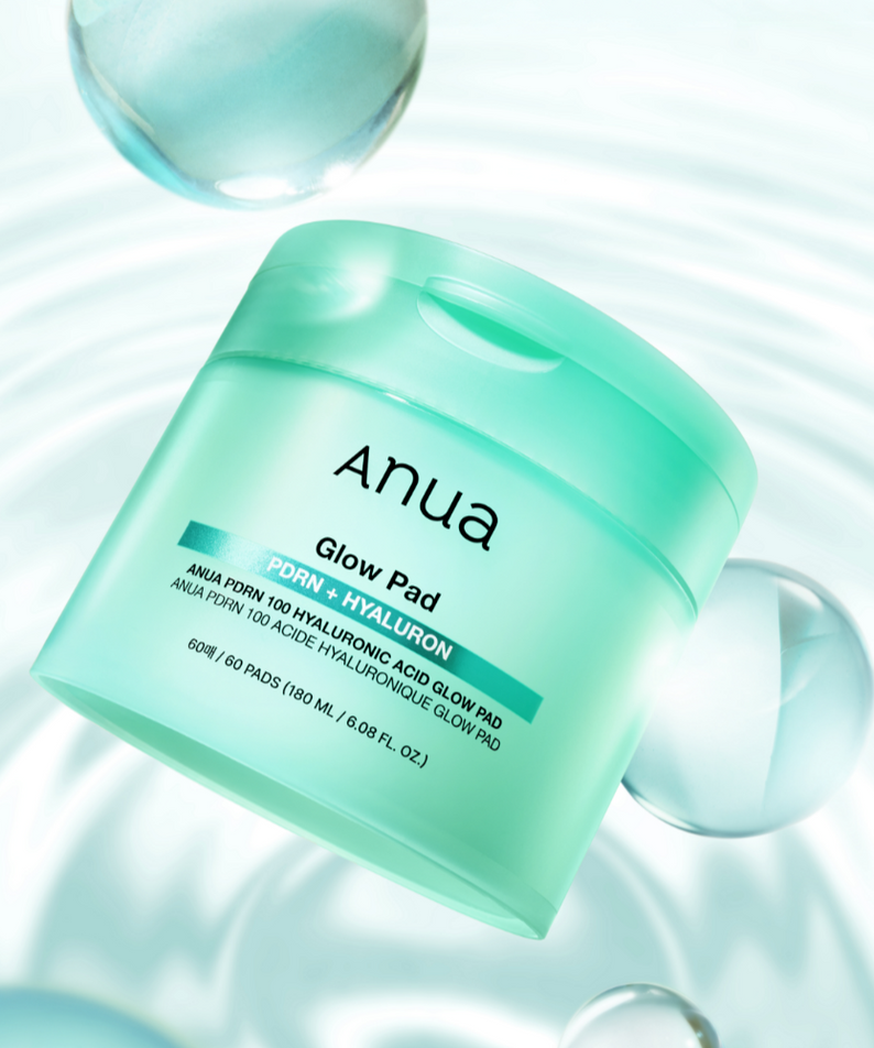 Disque éclat ANUA PDRN 100 Hyaluronic Acid Glow Pad pour hydratation et éclat de la peau avec acide hyaluronique, 60 disques.