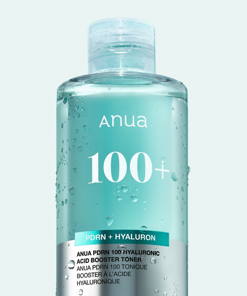 ANUA PDRN 100 Hyaluronic Acid Booster Toner 250ml avec acide hyaluronique, hydratant et tonifiant pour la peau, bouteille de 250ml.