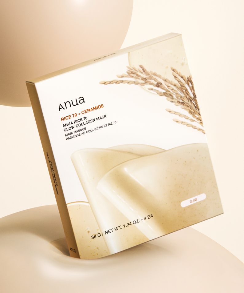 ANUA Rice 70 Glow Collagen Mask (4 sheets)