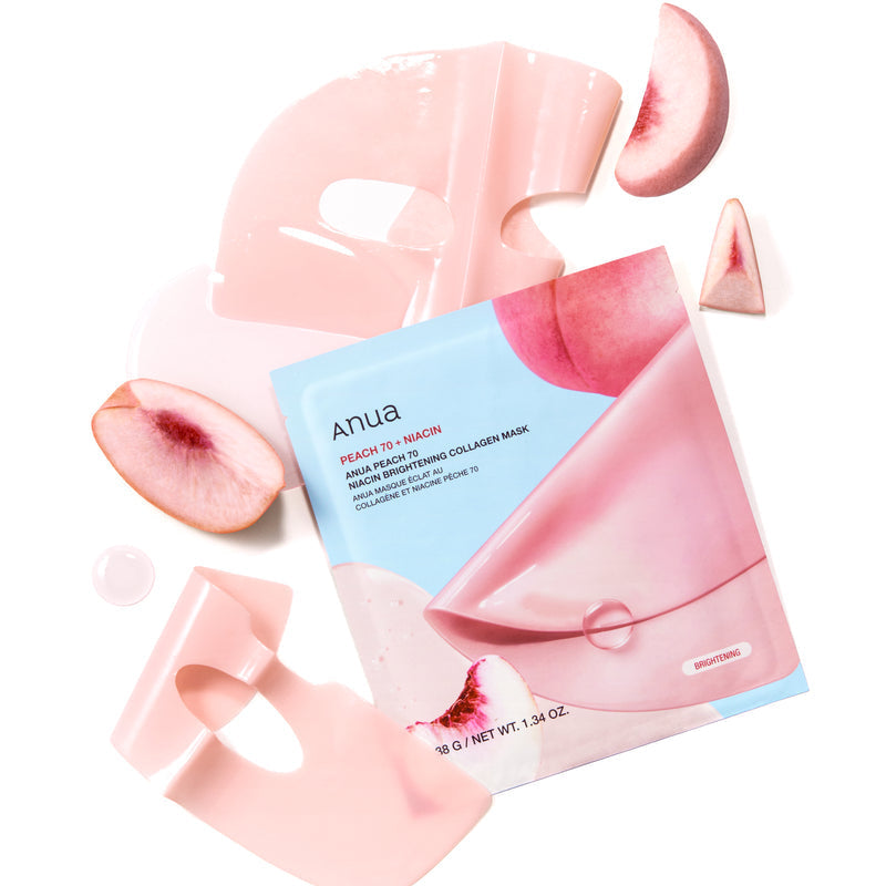ANUA Peach 70 Niacin Brightening Collagen Mask 4pcs