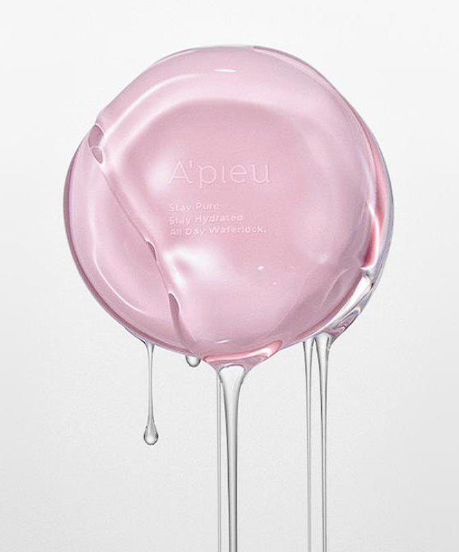 A'PIEU  Waterlock Comfort Veil Cushion 15g, flacon rose sur fond clair, gouttes et effet veil de la marque.