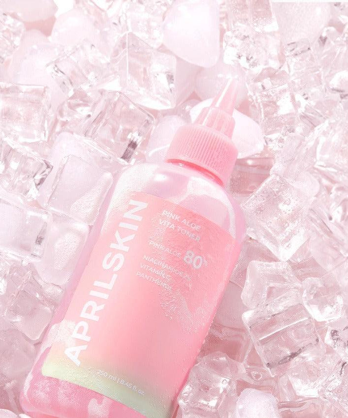 APRILSKIN Pink Aloe Vita Toner sur glace, hydratation rafraîchissante pour la peau délicate. Idéal pour les soins cutanés.