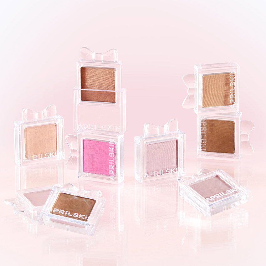 APRILSKIN Slide Pocket Single Shadow, maquillage yeux APRILSKIN, palette en transparence sur fond clair, photo produit