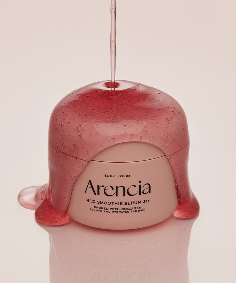 ARENCIA Red Smoothie Serum 30 50g de la marque ARENCIA, photo produit rouge gélifié sur fond clair.