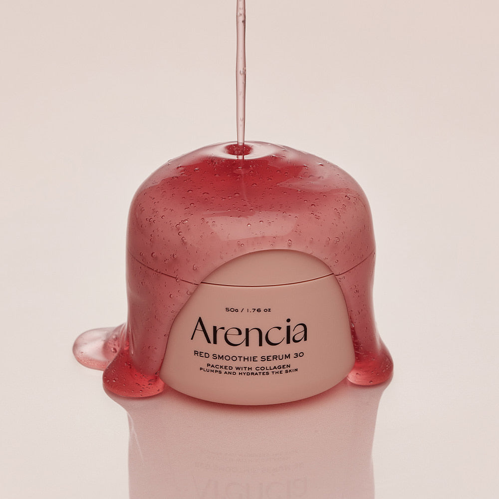 ARENCIA Red Smoothie Serum 30 50g de la marque ARENCIA, photo produit rouge gélifié sur fond clair.