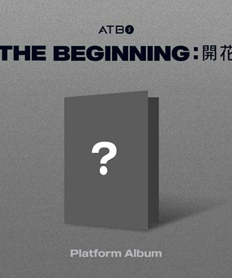 ATBO - DEBUT ALBUM 【The Beginning : 開花】 (Platform ver.) - Album Kpop, pochette grise avec livre noir et logo ATBO.
