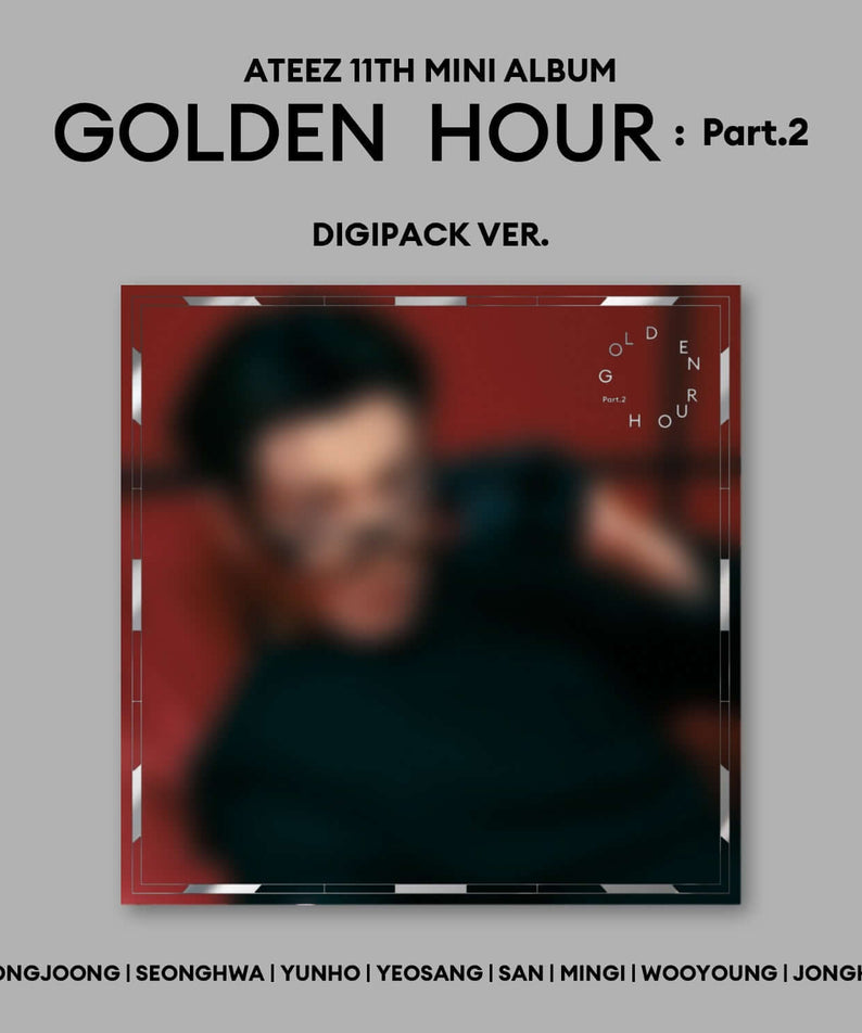 ATEEZ - 11th Album [GOLDEN HOUR : Part.2] (Digipack ver.) (Random 1 of 8) : visuel cover rouge sombre, chapitre Kpop