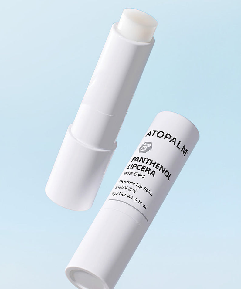 ATOPALM Panthenol Lipsera 4g baume à lèvres hydratant, soin des lèvres nourrissant et apaisant en stick blanc élégant.